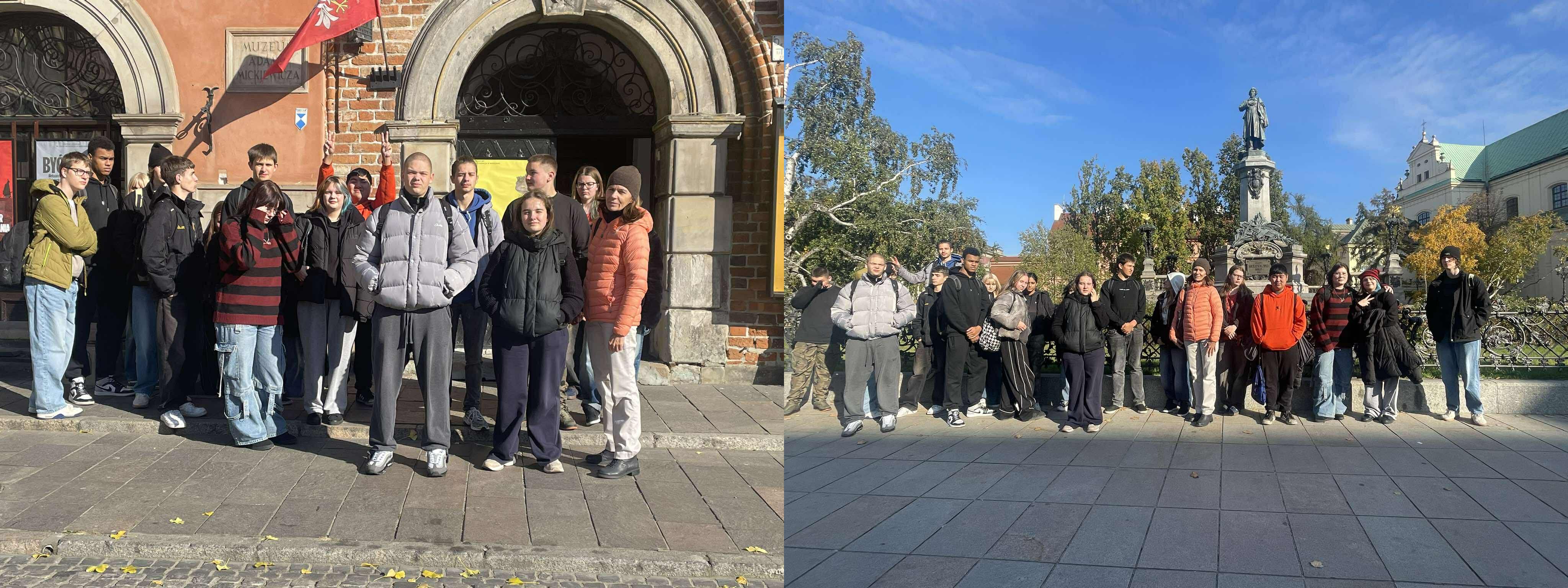 uczniowie podczas wycieczk