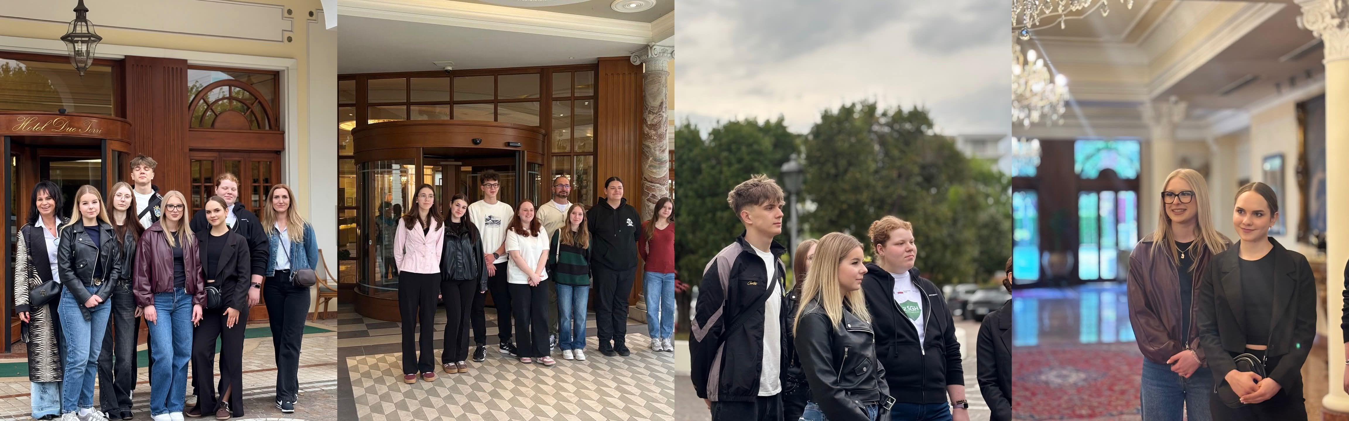 uczniowie podczas praktyk zagranicznych