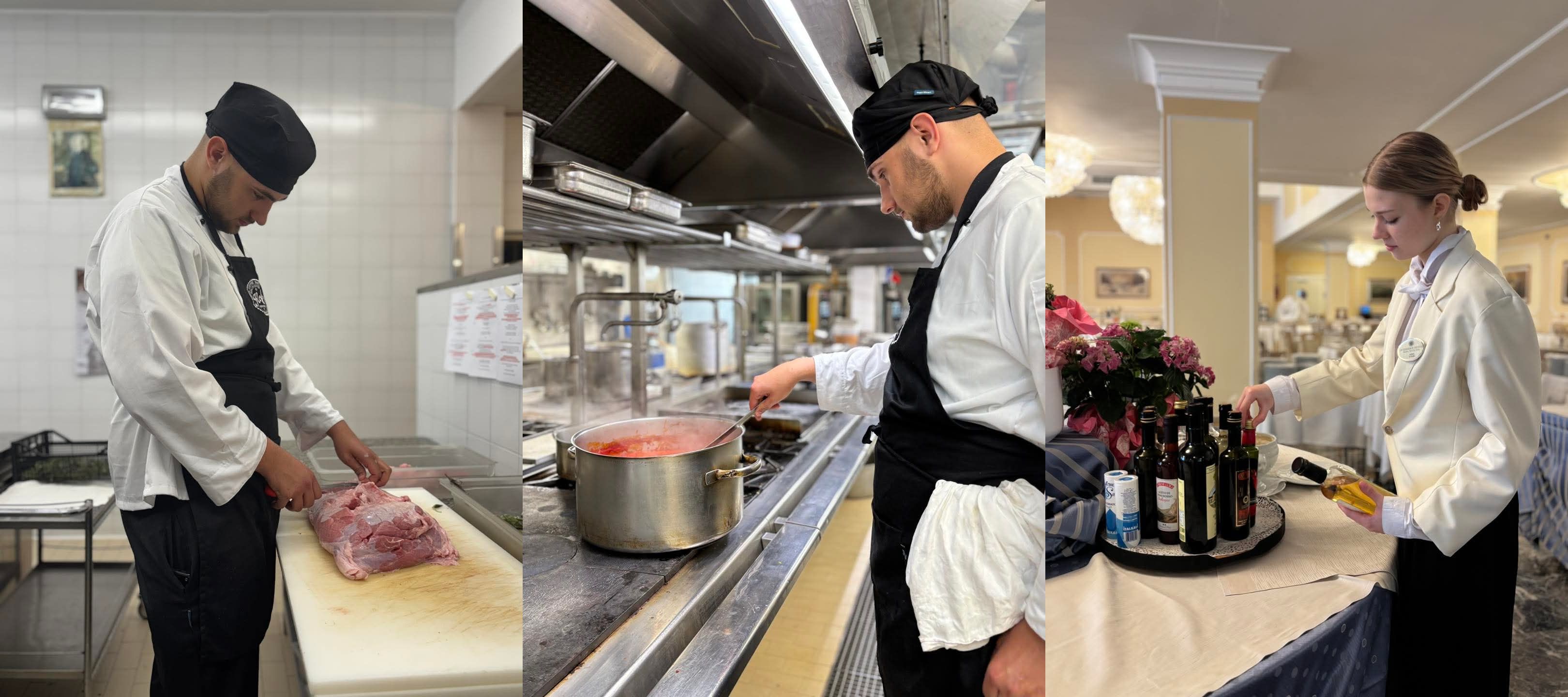 uczniowie podczas praktyk zagranicznych