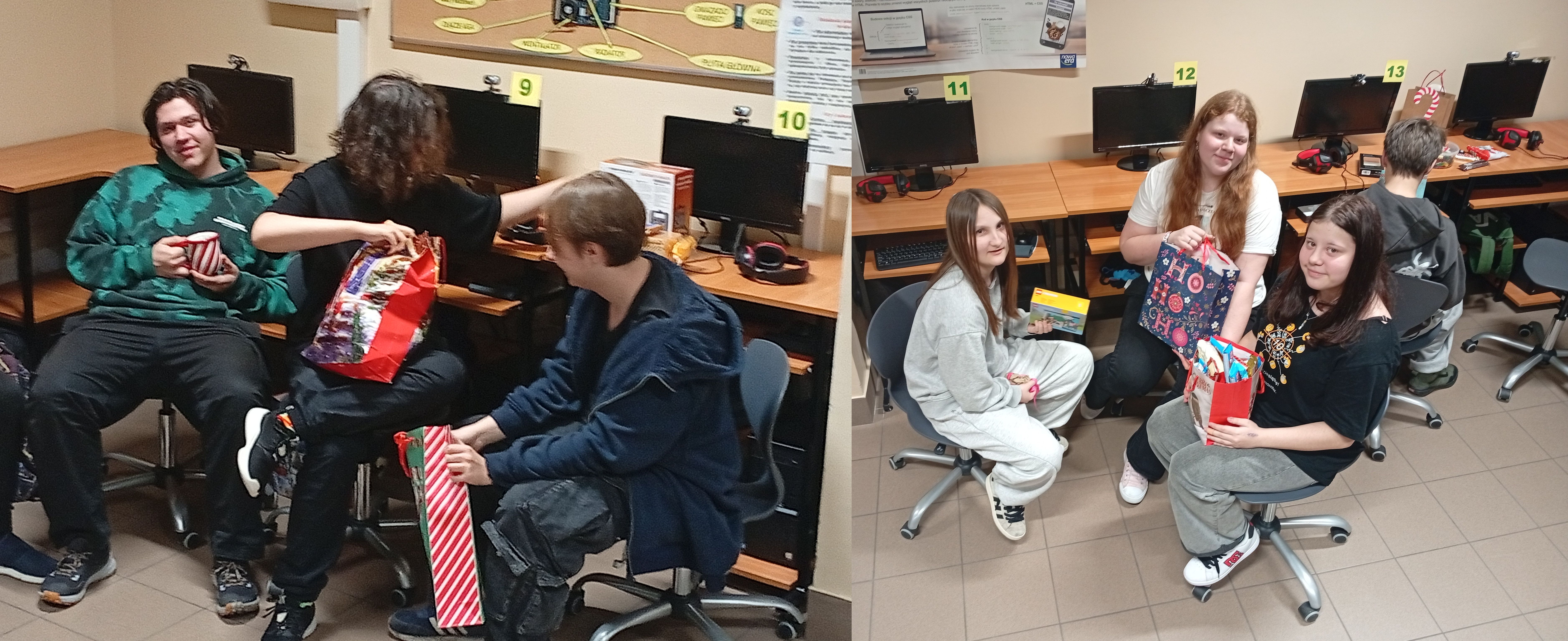 uczniowie podczas mikołajek