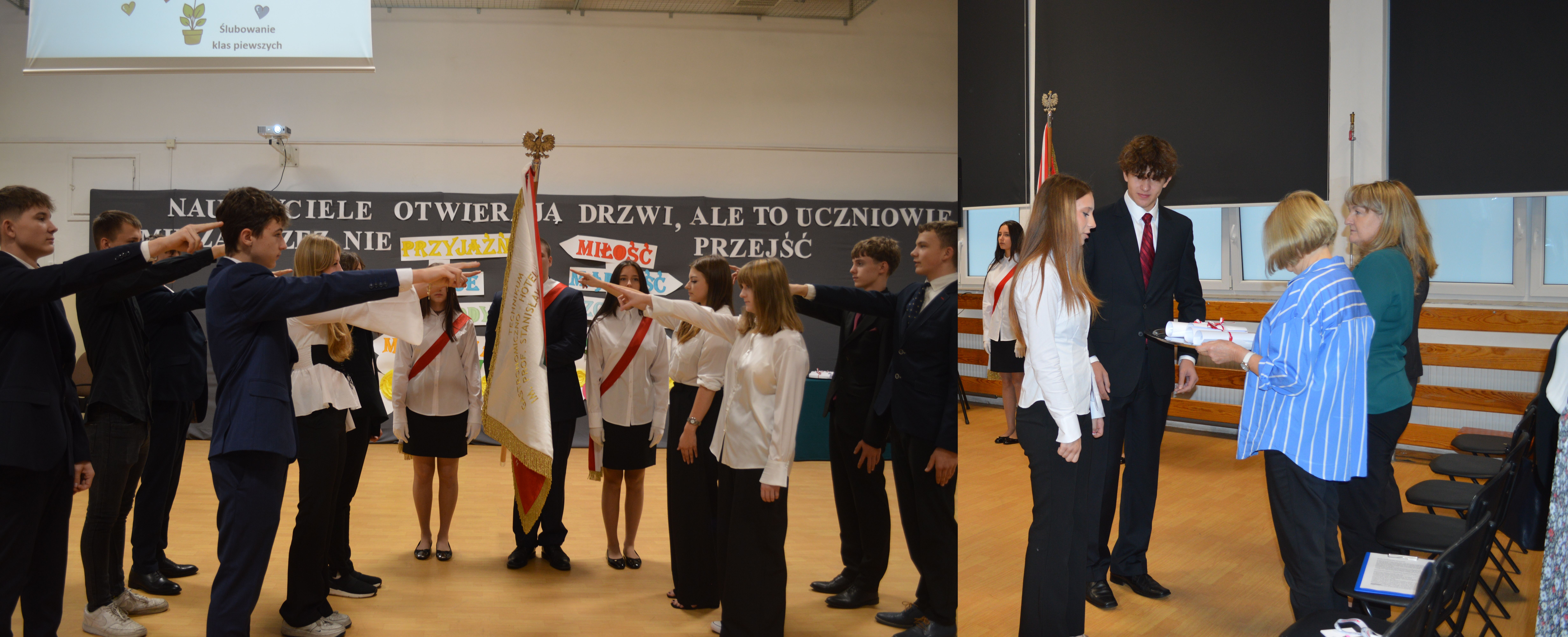uczniowie podczas ślubowania
