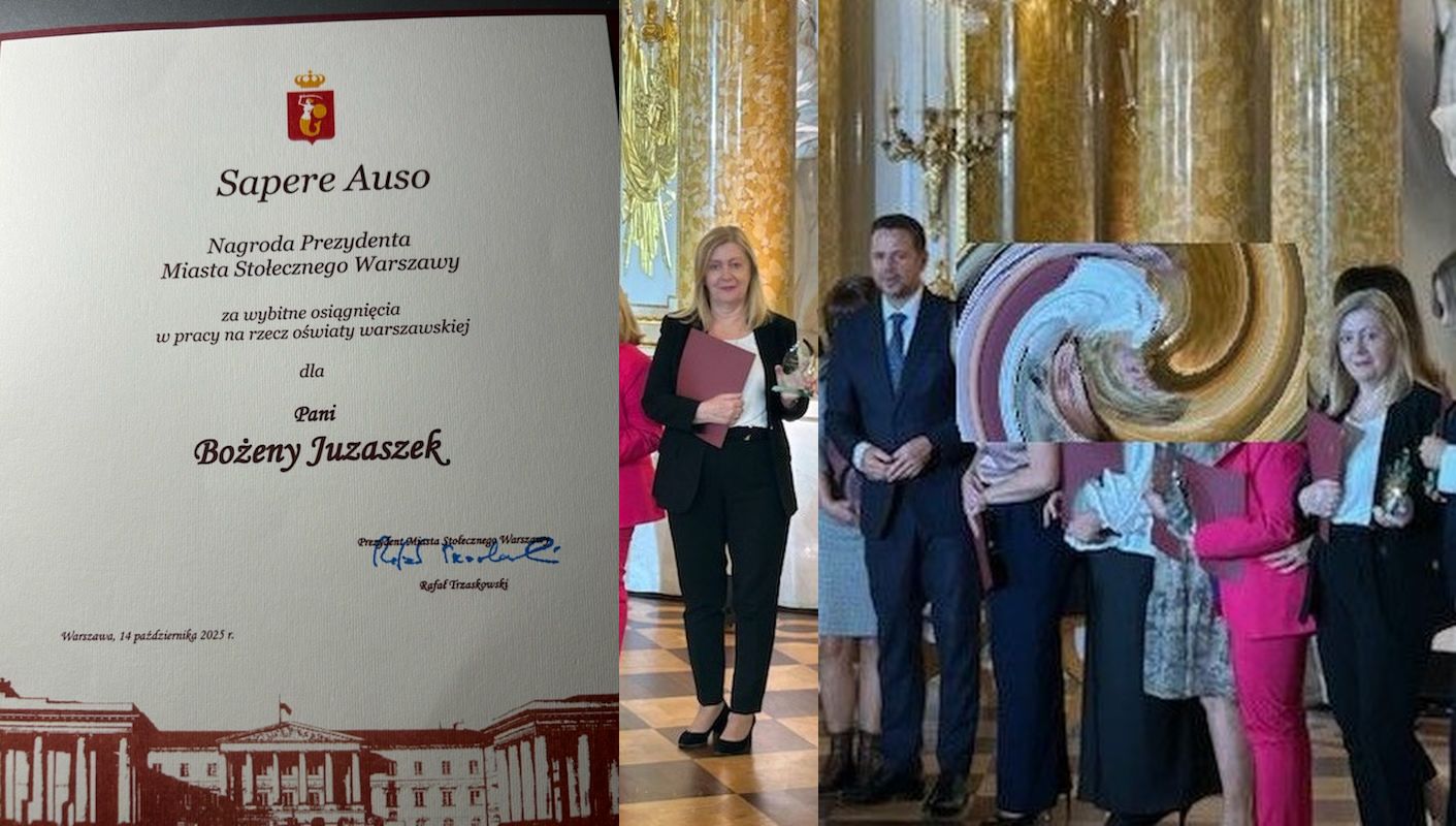 Pani B.Juzaszek podczas wręczania nagrody