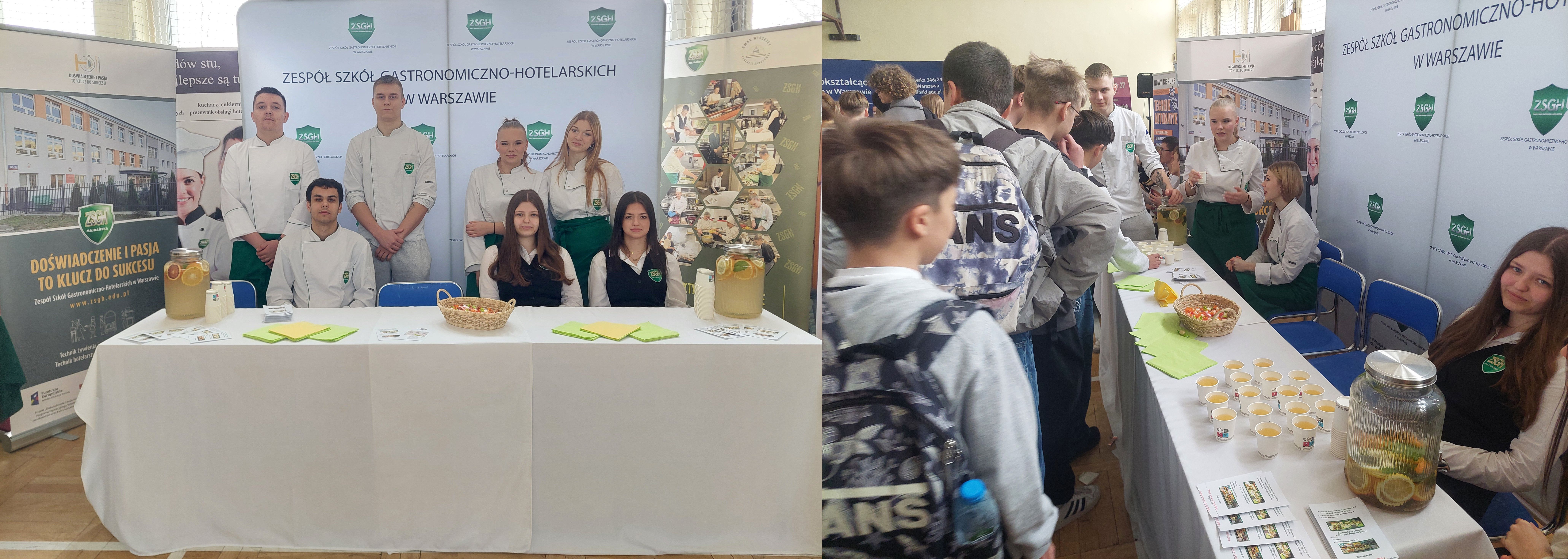 uczniowie biorący udział w targach