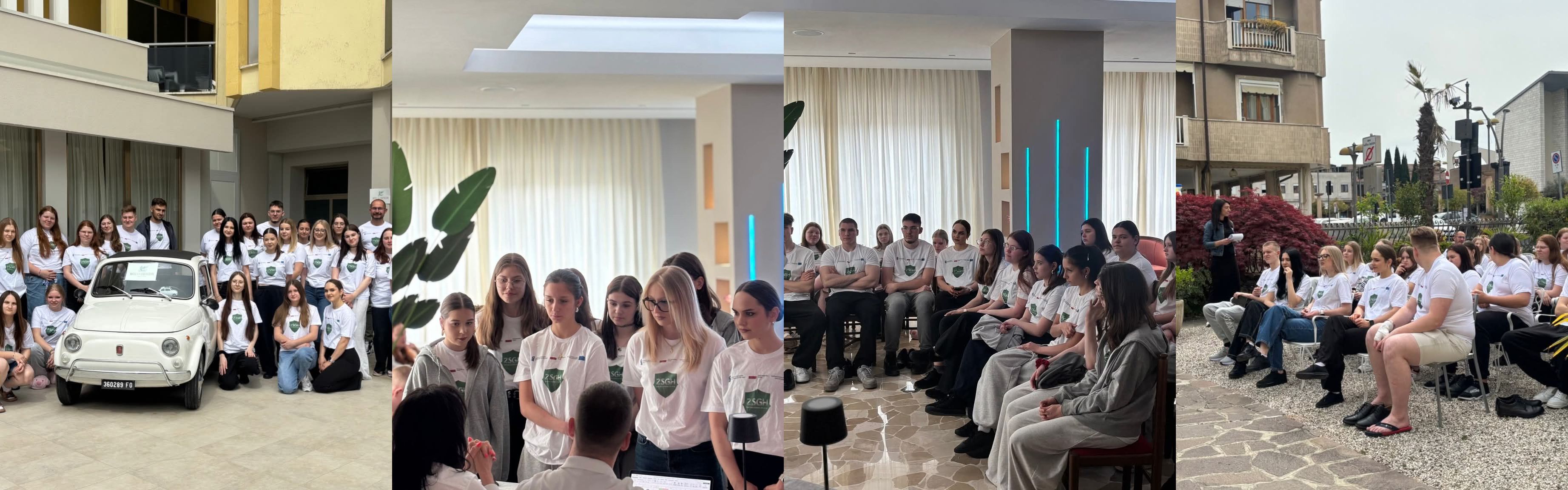 uczniowie podczas praktyk zagranicznych